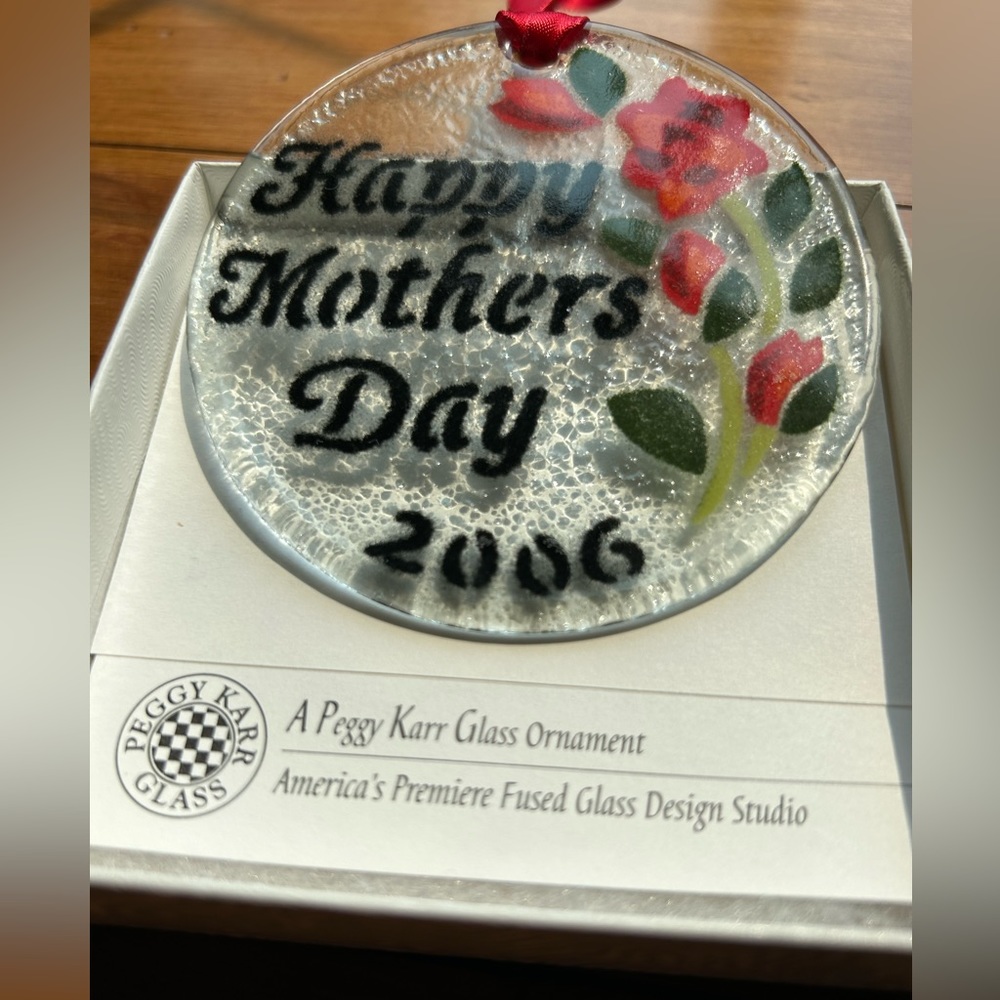 Vintage Rare Peggy Karr Glass Mother’s Day Ornament